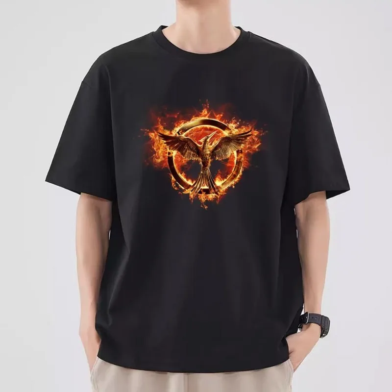 The Hunger Game T Shirt Men Couple Combination Clothes Short Sleeve Collar Fashion T-shirt Women Cotton