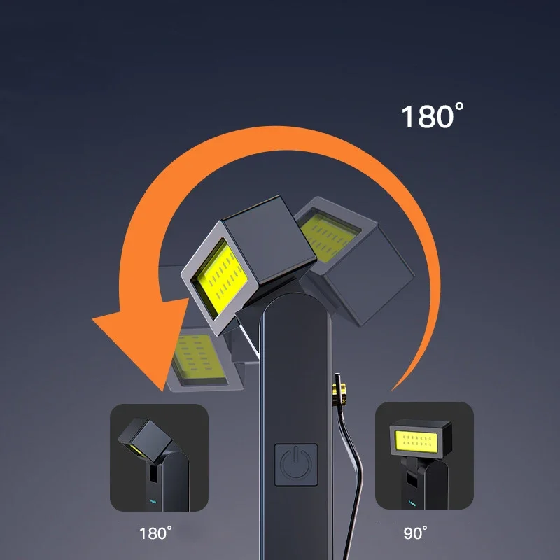 Portable Mini LED Flashlight Rechargeable Powerful Work Light 180° Rotatable Emergency Torch Magnetic Outdoor Camping Car Lamp