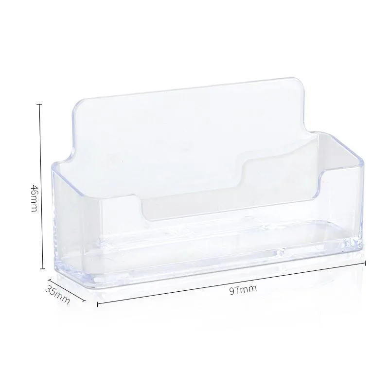 1PC Clear Desk Shelf Storage Display Stand Acrylic Plastic Transparent Desktop Business Card Holder
