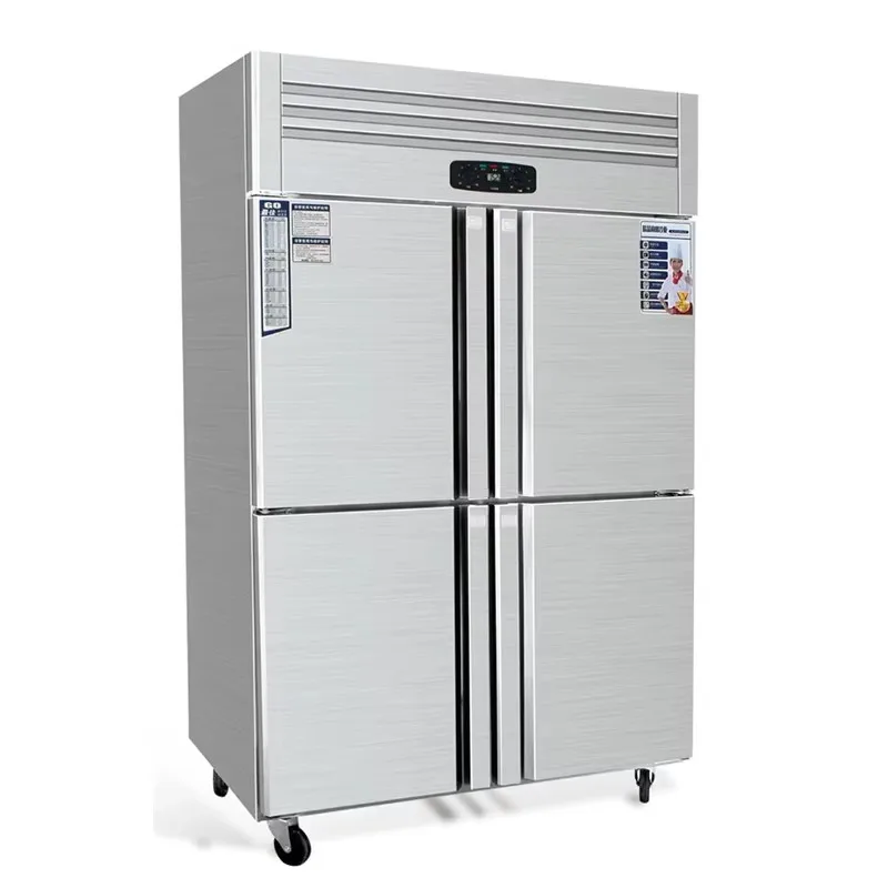 

Premium Stainless Steel Four Door Freezer Single-Temperature Adjustable Shelves for Restaurant Kitchen Commercial Food Storage