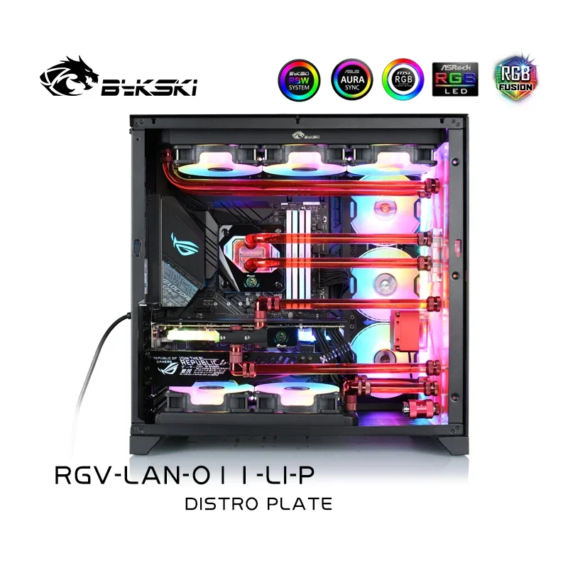 Bykski RGV-LAN-O11-LI-P, Waterway Board Reservoir Kit For LIAN LI O11 Case,Distro Plate Liquid Cooler For Computer CPU GPU