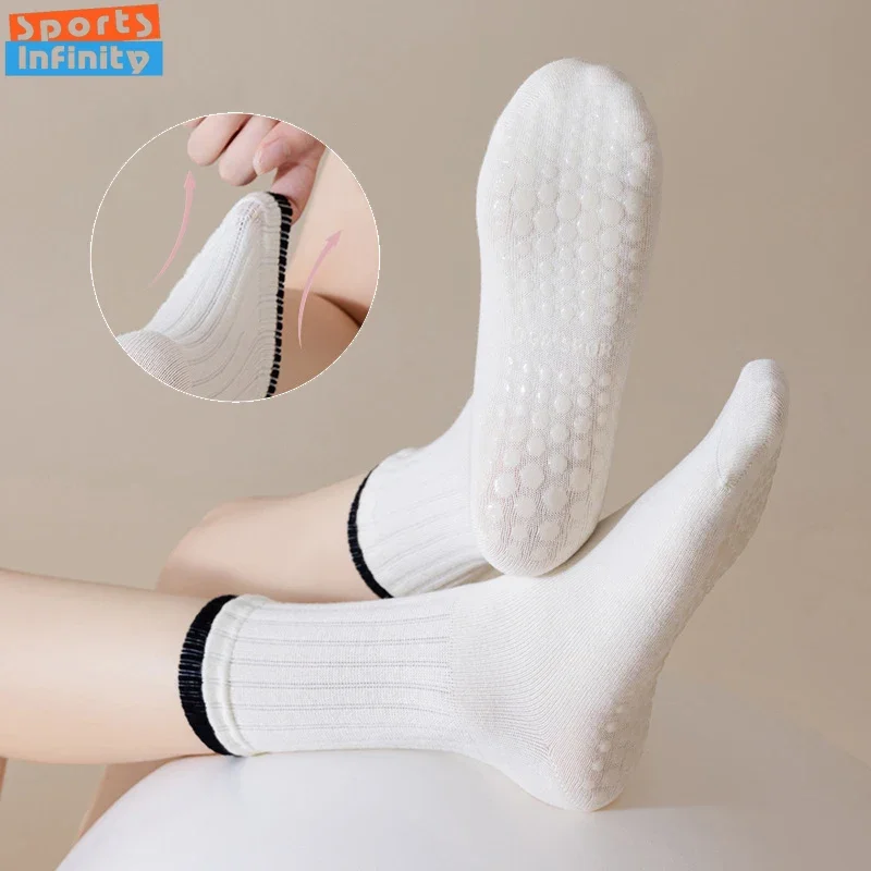 New Professional Yoga Socks Women Silicone Anti Slip Pilates Socks Sweat Absorbing and Breathable Casual Fitness Sports Socks