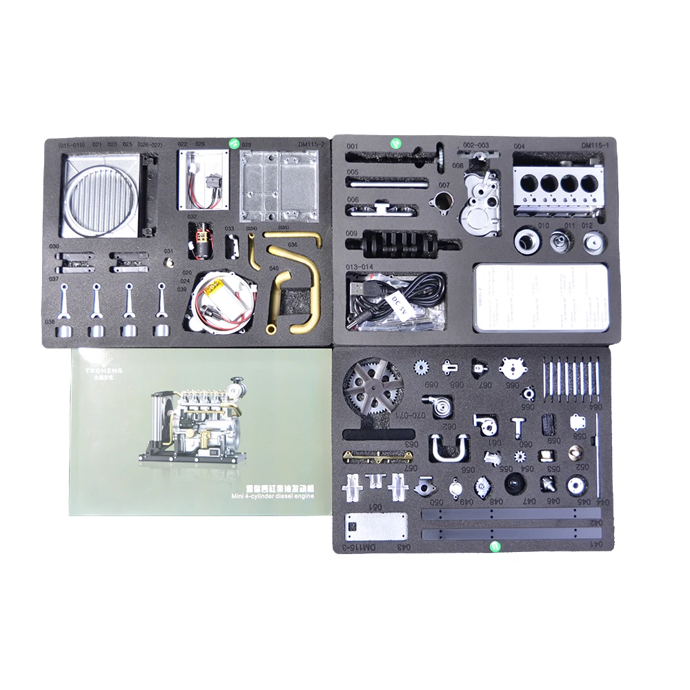 TECHING MINI DIESELMOTOR Elektrische DIY-modelkit - 3D mechanische montage Desktop decoratief speelgoedcadeau voor volwassenen en kinderen