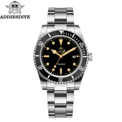 ADDIESDIVE Hot 39mm Watch For Men's Display Calendar 316L Stainless Steel C3 Green Luminous 20Bar Waterproof Quartz Dive Watch