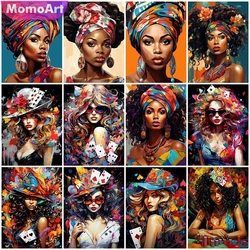 MomoArt Diamond Embroidery Black Woman Portrait 5D DIY Painting Cross stitch Set Diamond Mosaic Decor for home
