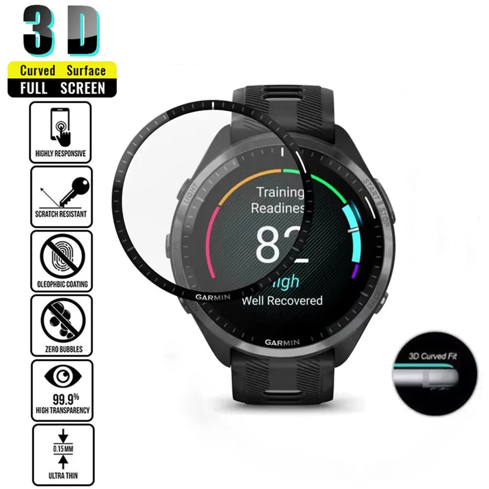 1/5pcs 3D Protective Film For Garmin Forerunner 965 Watch Soft Clear Composite Protective Film Full Screen Protector Not Glass