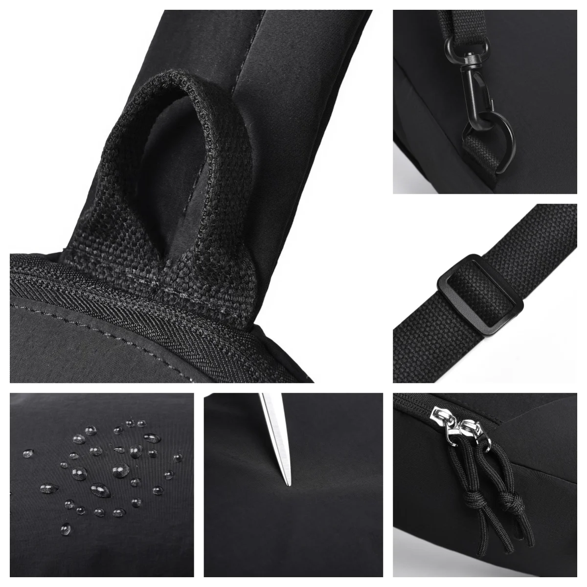 Bolso de Pecho Casual Unisex de Gran Capacidad, Anti-Robo, con Protección RFID, Bolso de Hombro Ligero de Nailon para Hombre, Bolso Cruzado para Mujer