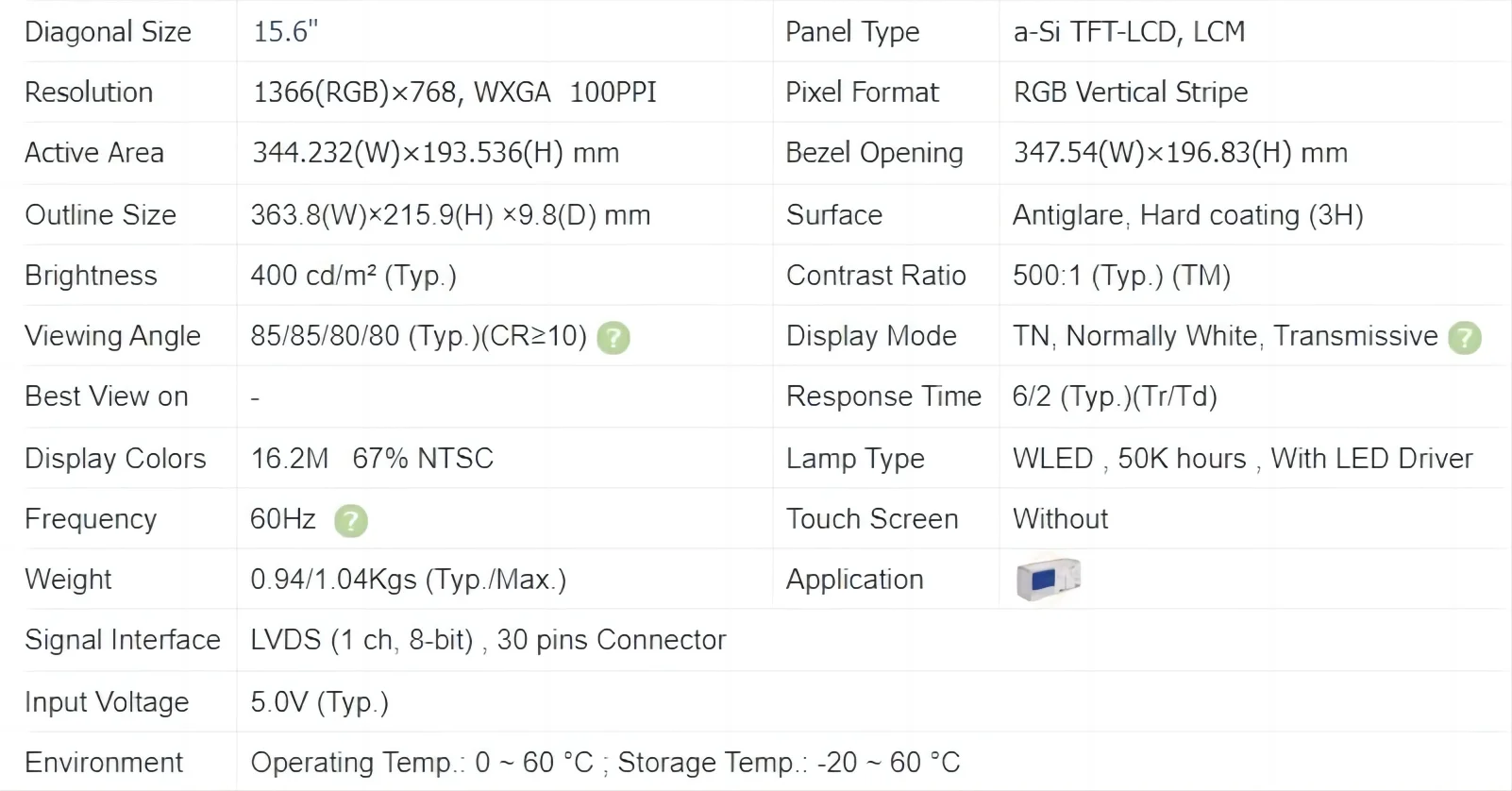 G156XW01 V3 15.6 Cal ekran cienki ekran LCD oryginalny Panel wyświetlacz TFT AUO rozdzielczość 1366x768 LVDS LCD