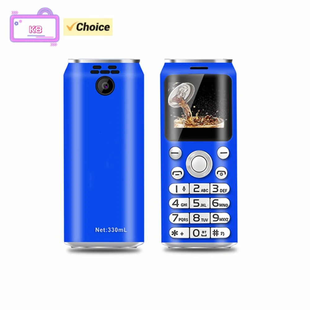 SATREND K8 Fashion Mini Mobile Phone Cola Shape Dual SIM Telefone MP3 Call Recording 1.0'' Pocket Smallest Size Cellphone