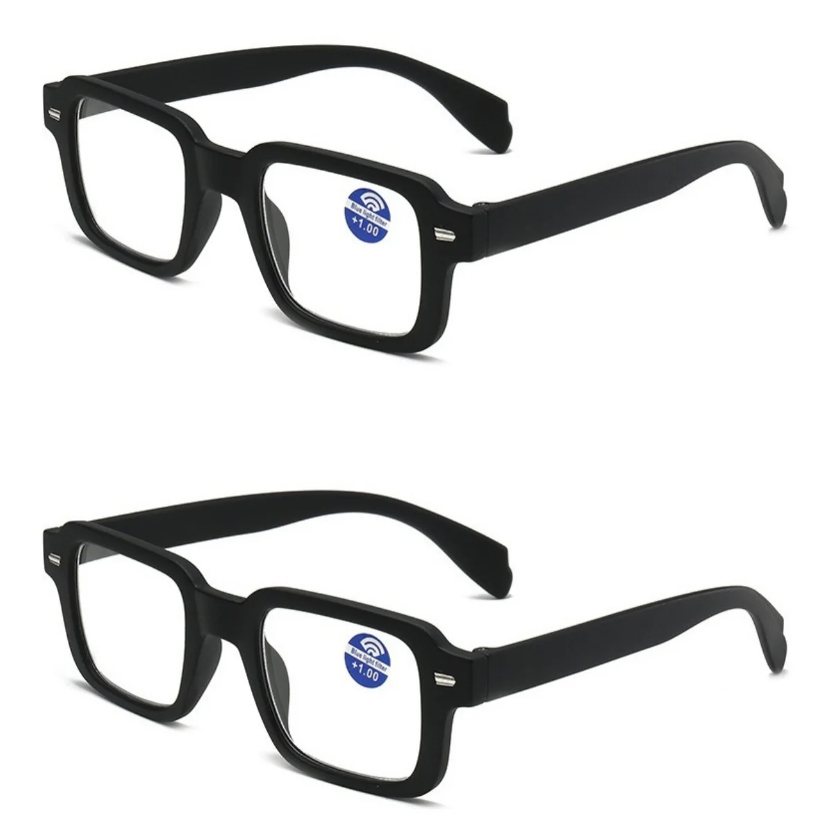 2PCS Nuovi Occhiali da lettura Uomo Donna Anti-luce blu Occhiali da lettura Cornice di moda Occhiali da presbiopia da +100 a +400 occhiali