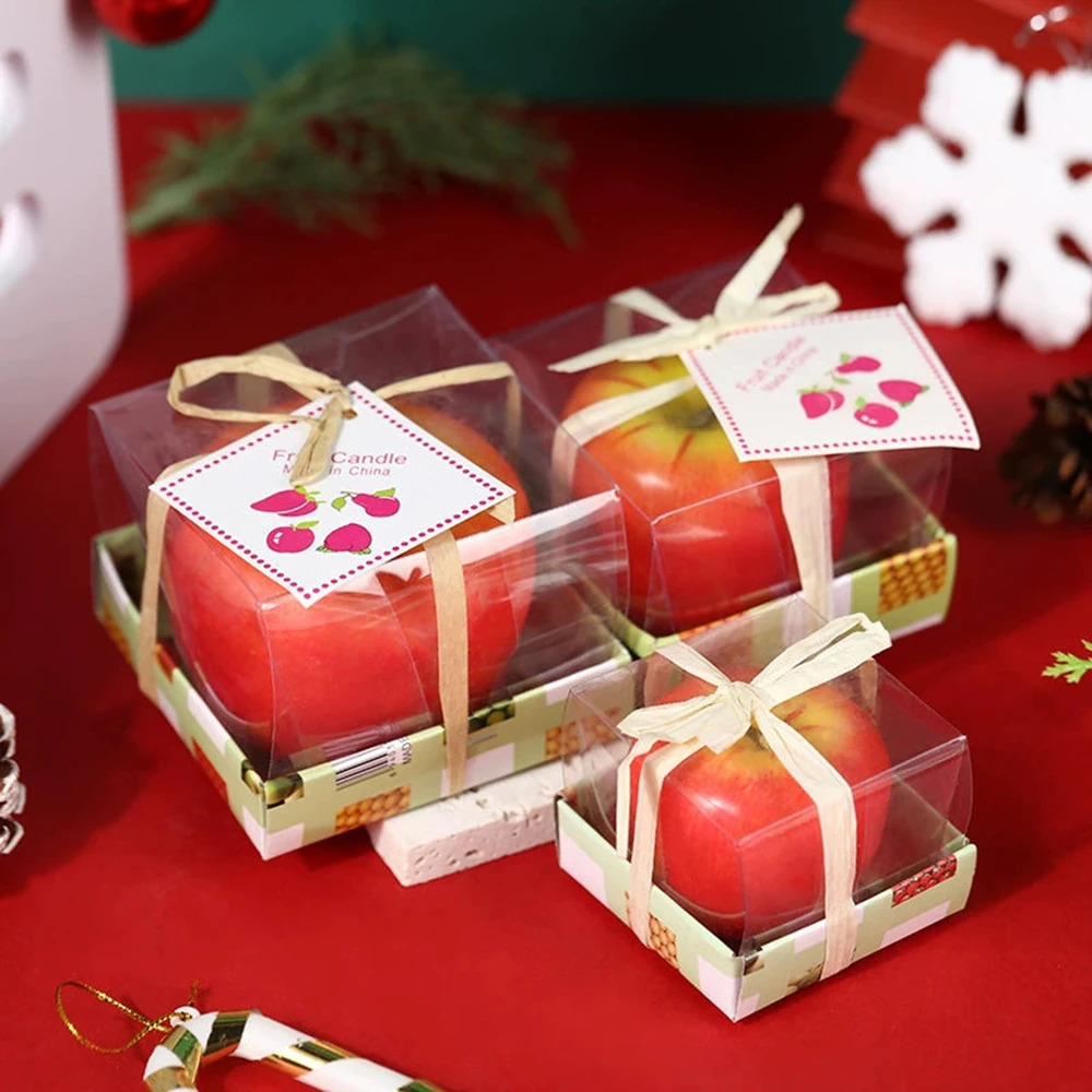 1Pcs Neue Simulation Roten Apfel Kerze Geeignet Familie Feiern Geburtstag Weihnachten Dekoration Liefert Hause Desktop Ornament