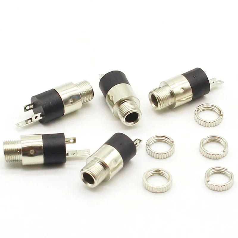 5PCS 3.5MM Cylindrical Socket PJ-392 Stereo Female Socket Jack With Screw 3.5 Audio Video Headphone Connector PJ392