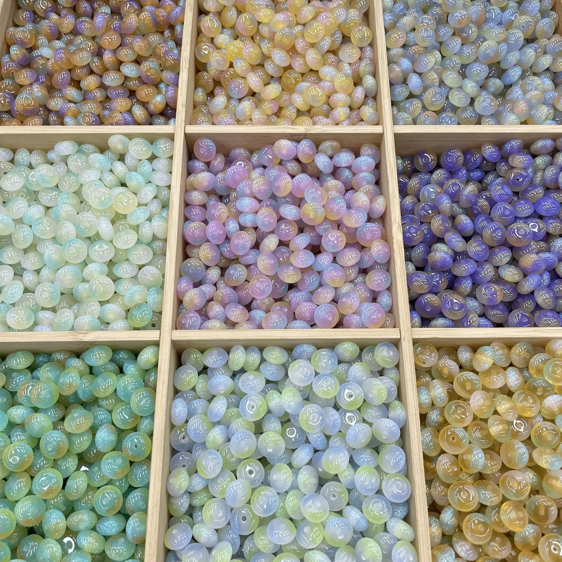 50PCS Resin Elliptical Gradient Cloud Color Beads For Jewelry Making Interval Beads Necklace Bracelet Craft DIY Supplies image 2