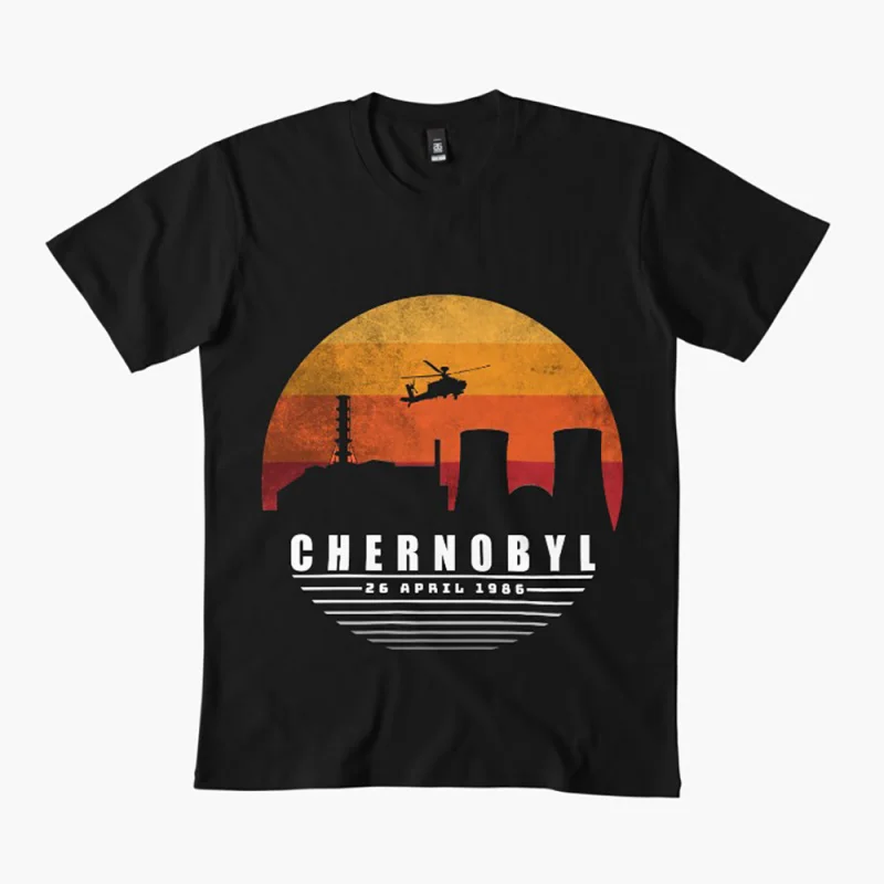 

0306 Chernobyl Danger exclusion zone Nuclear disaster Retro gift t shirt Ghost City Pripyat Graphic Clothes All size Tops