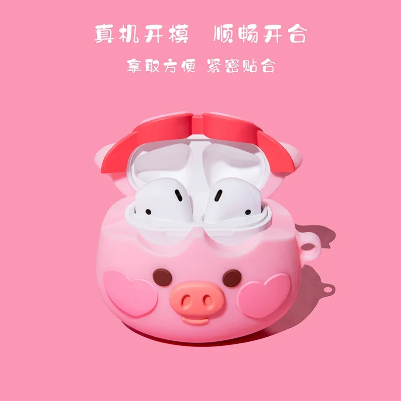 Cute Bamboo dragonfly Earphone Case For Airpods Pro Case Silicone Cartoon pig duck Headphone Cover For Airpods 1/2/3rd Case Bags