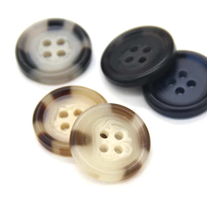 25mm Classical Resin Imitation Horn Pattern Buttons For Clothes Men Coat Sweaters Jacket Decorative Sewing Accessories Wholesale