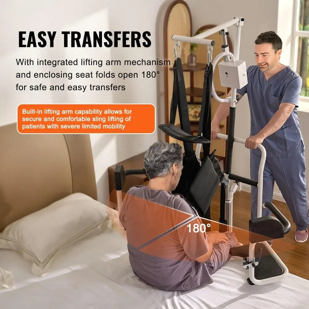 Sedia a rotelle elettrica per ascensore paziente con imbracatura