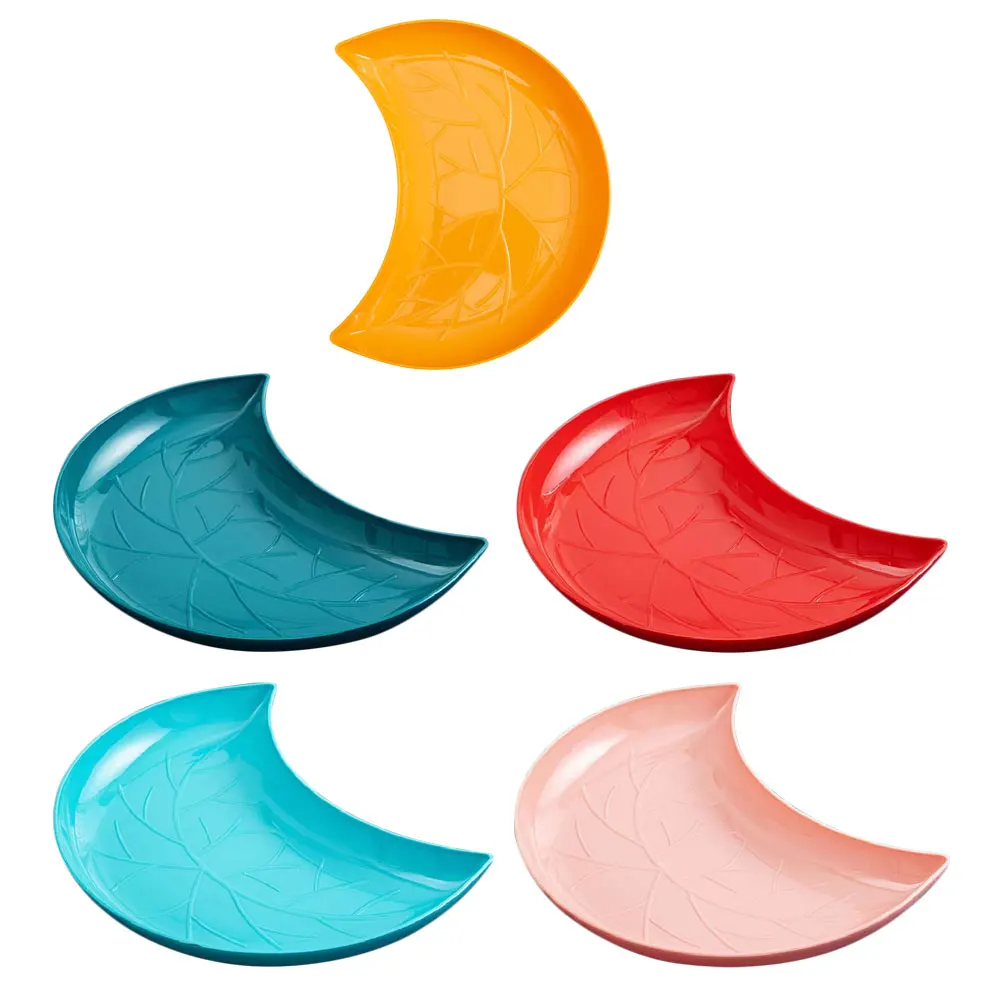 

5Pcs Dried Fruit Plate Plastic Creative Design Multi-Color Snack Cake Candy Storage Tray Serving Plates Multi-Purpose Fruit Tray