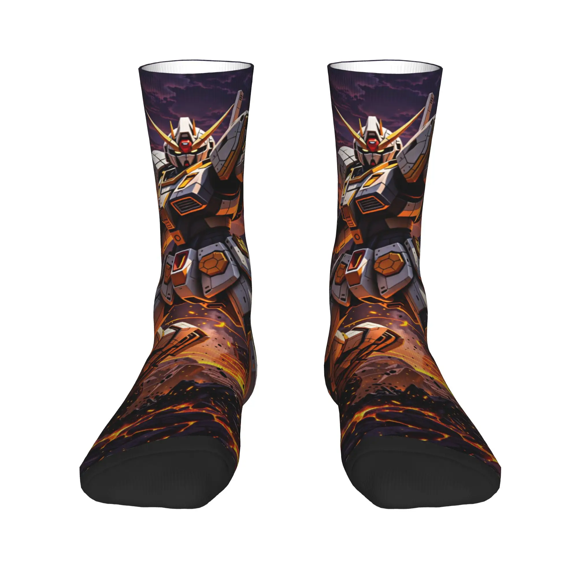 Adults Men Socks Mobile Suit Gundam  Stockings Spring Retro Quality Socks Pattern Skateboard Non Slip Socks