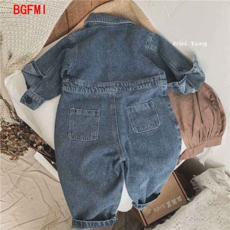 2024 Korea Denim Baby Romper Fashion Long Sleeve Jumpsuit Kids Spring Autumn Infant Boy Clothes Toddler Girls One-piece Onesie