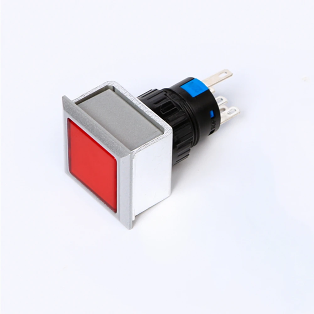 ELEWIND 22mm 플라스틱 순간 래칭 (1NO1NC) 조명 푸시 버튼 스위치 (PB223PF-11D/R/12V/IP40 ,PB223WF-11D/R/12V/IP40)