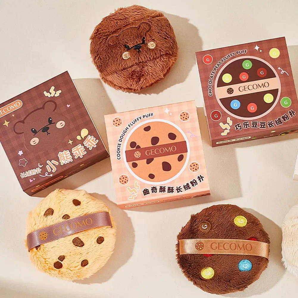 Kleine Beer Make-up Bladerdeeg Gezichtspoeder Spons Zacht Fluweel Cosmetica Bladerdeeg Mixer Koekjesvorm Foundation Make-up Spons Beauty Tool