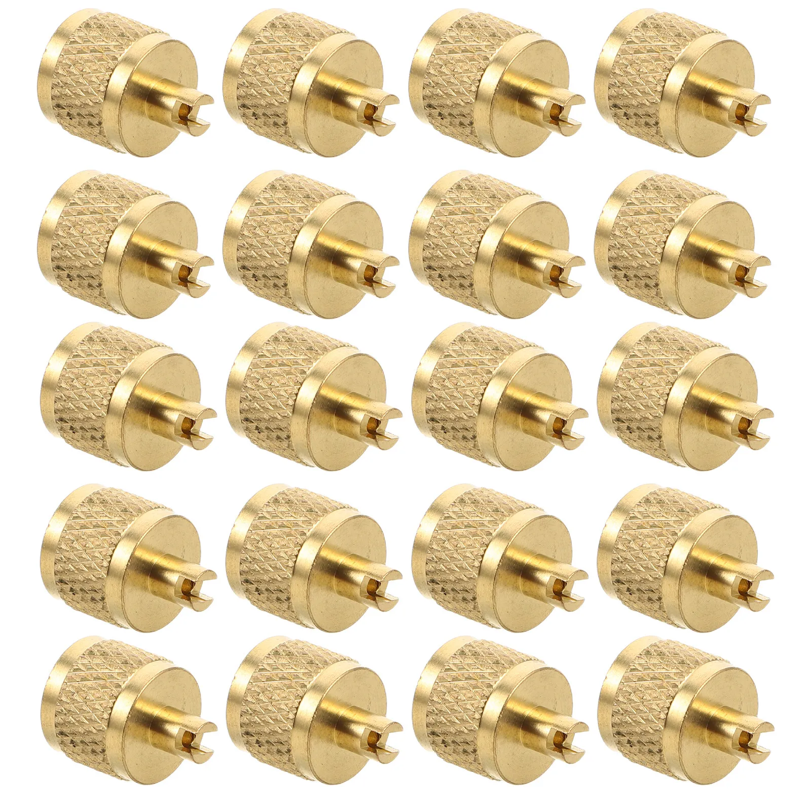30Pcs Valve Caps Brass Knurled Solid Brass Sealing Caps Leak-Proof Hvac Refrigeration Service Access Ac Automotive Cooling