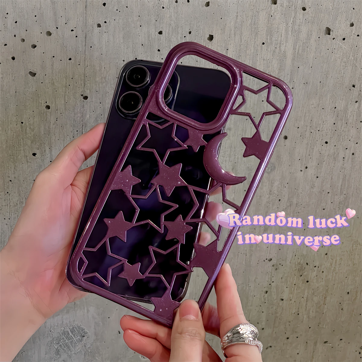 Korea Luxury Cute Phone Case For iPhone 14 13 12 11 Pro Max Creative Lovely Moon Star Back Cover Protective Funda Cases