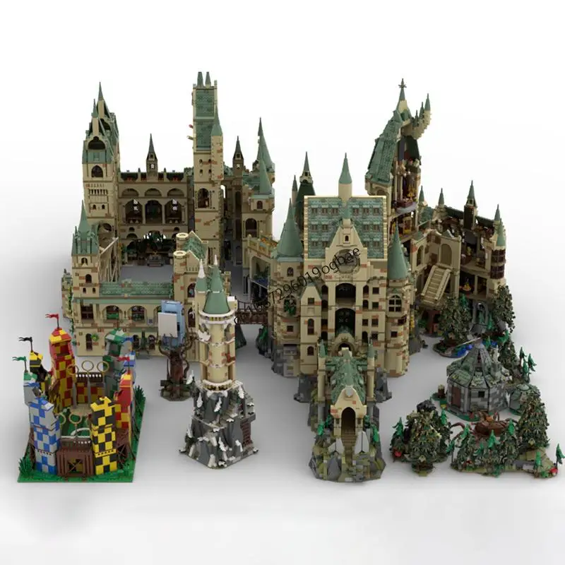 NUOVO 13088PCS Film magico Harrying MOC Modulare Hogwarts Grounds modello FAI DA TE idee creative Giocattolo per bambini Assemblaggio Puzzle Regalo di compleanno
