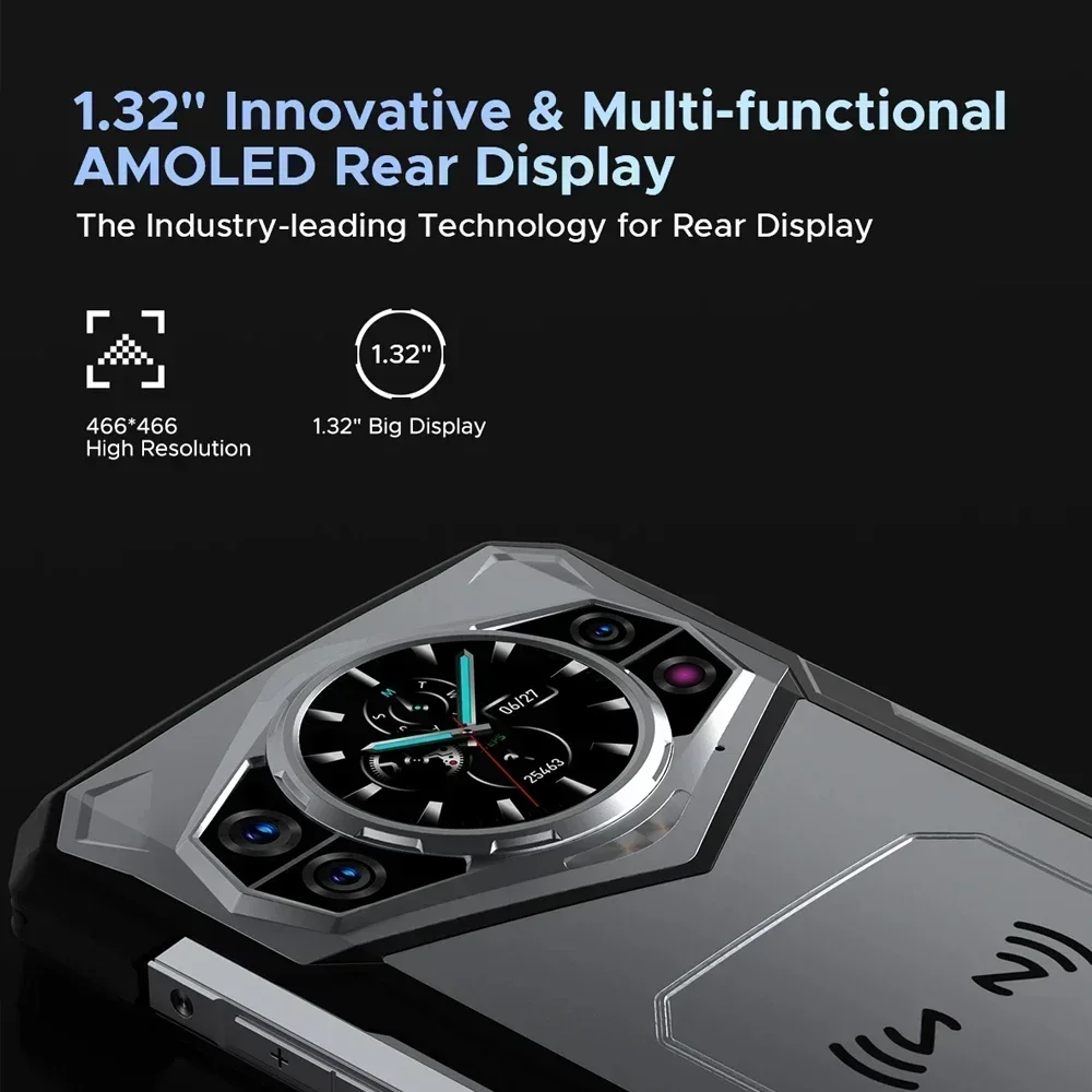 DOOGEE S200 5G Rugged Smartphone Octa Core 1.32" AMOLED Rear Display 12GB+256GB 100MP Camera 10100mAh 33W Android14 NFC Phone