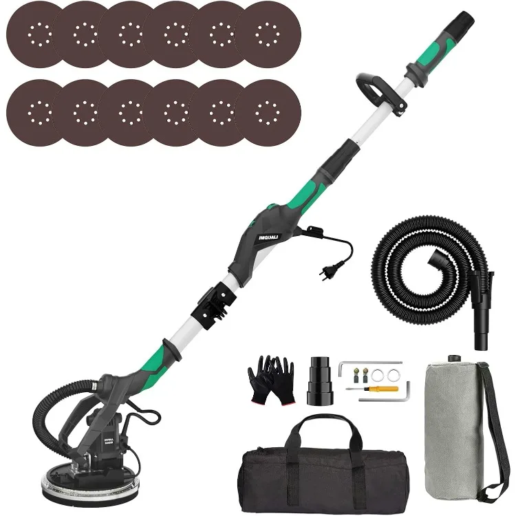 Drywall Sander with Vacuum Attachment, 8.5A Electric Sander Tool with Variable Speed 600-2600RPM, Floor Sanders for Wood Floor