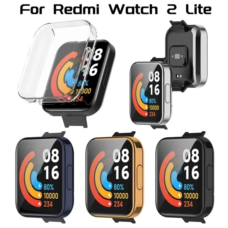 Funda suave de TPU para Redmi Watch 2 Lite, Protector de pantalla, funda completa transparente para Xiaomi Redmi Watch2 Lite, accesorios