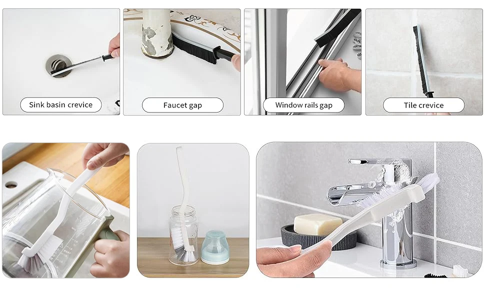 11-teiliges Fugenreinigungsbürsten-Set, Reinigungsmittel mit harten Borsten für Küche, Badezimmer, Ecke, Fugenmörtel, Waschbecken, Tasse, Teekanne, Flasche – Detail 5