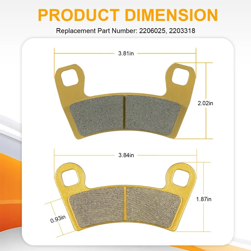 Front and Rear Brake Pads Fit for Polaris Razor RZR 570 RZR 800 RZR 900 RZR 1000 RZR S 800 900 FA456 & FA657