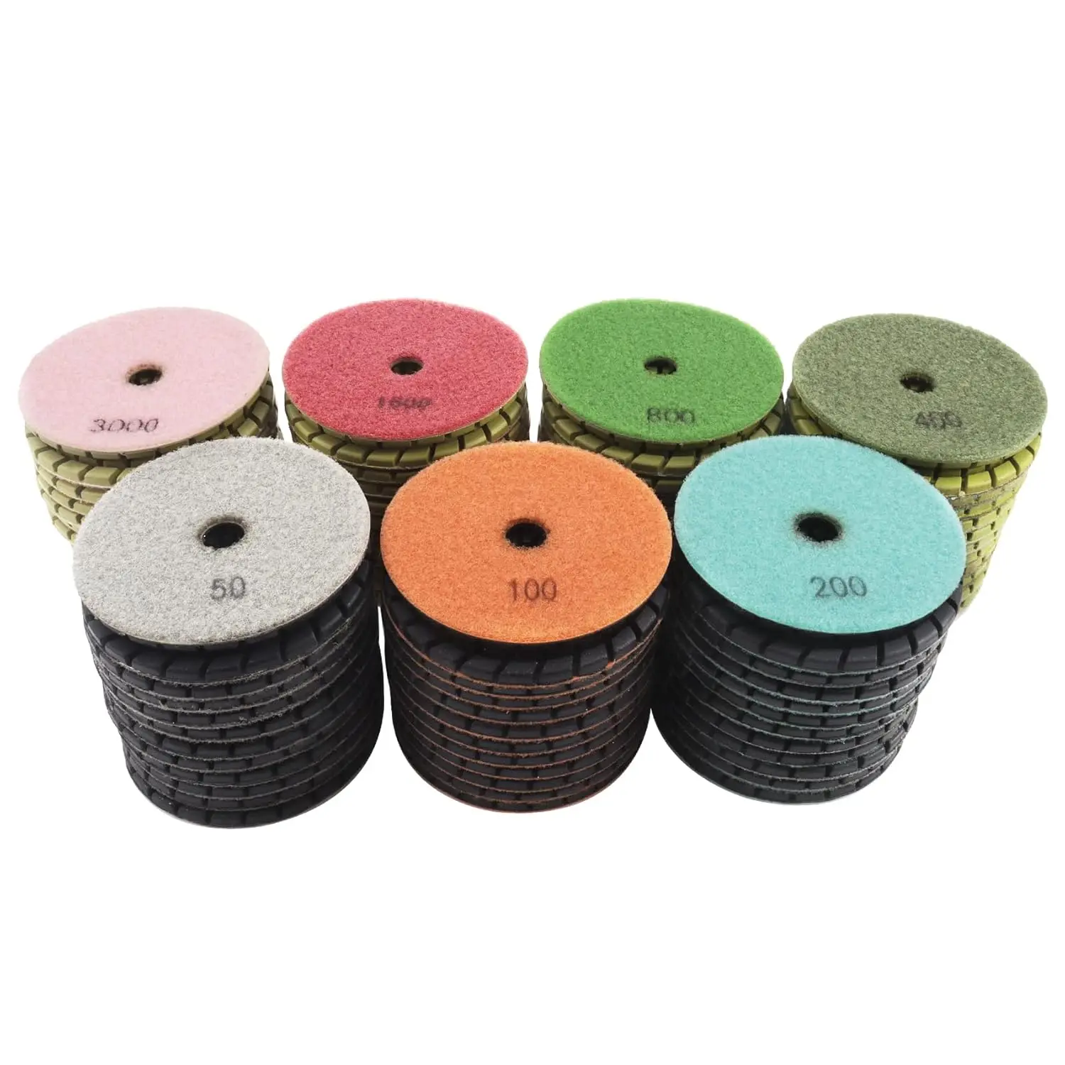 4 inch Diamond Polishing Pads Set for Concrete Wet Polish(84-Pack)