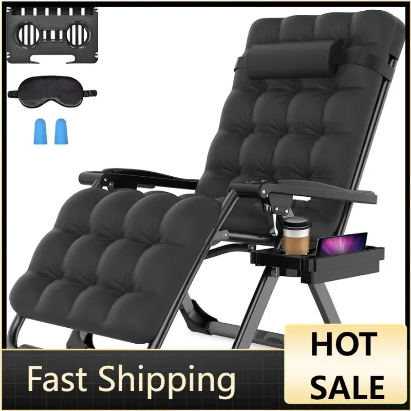 Suteck Zero Gravity Chair, 29In XL Reclining Lounge Chair w/Removable Cushion & Headrest,