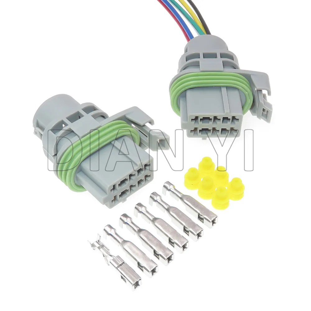 

Комплект из 6-контактных разъемов серии 3.5 для автомобильной электропроводки, серый, водонепроницаемый, с неизолированным штекером и гнездом