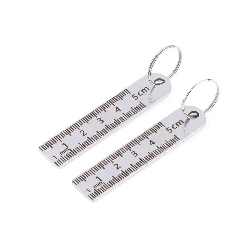 Mini Edelstahl-Lineal Schlüsselanhänger | 1-5cm Tragbares Messwerkzeug Schlüsselanhänger (Diebstahlsicheres Messlineal) – Detail 14