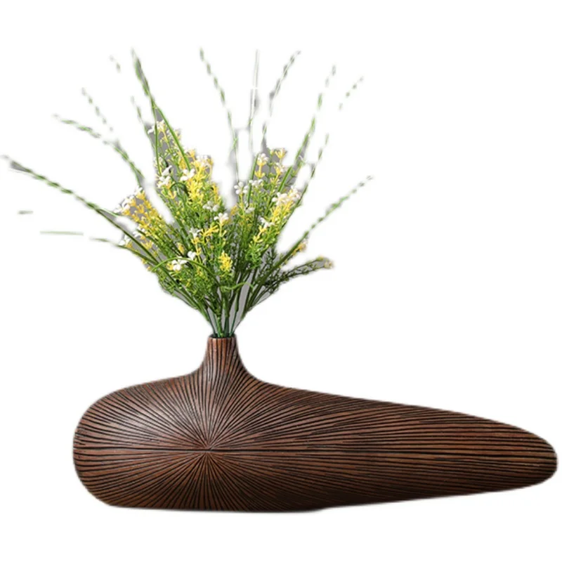 

wind vase ornament flower arrangement, living room TV cabinet entrance, high-end flower sensory device, niche art decoration