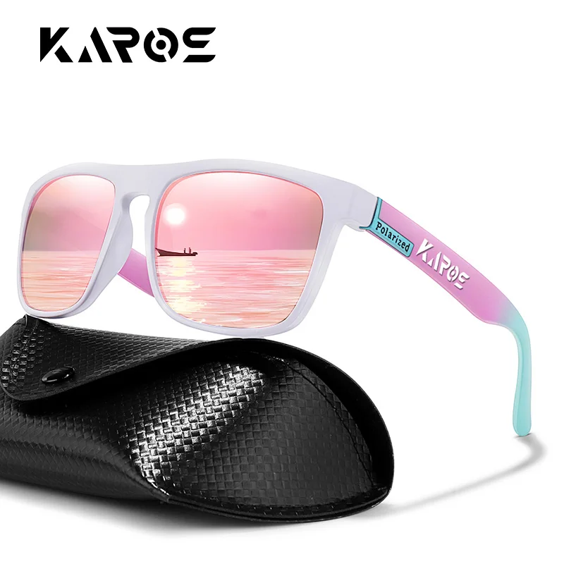

KAROS Polarized Sunglasses Men Rectangle Mirror Sport With Package