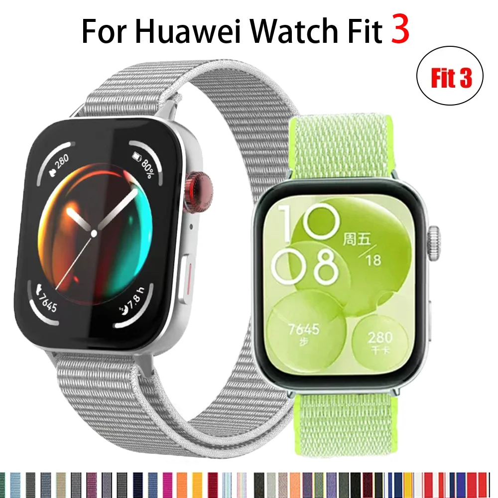 Correa transpirable para huawei watch fit 3, pulsera inteligente deportiva con bucle de nailon, pulsera, accesorios para huawei fit3