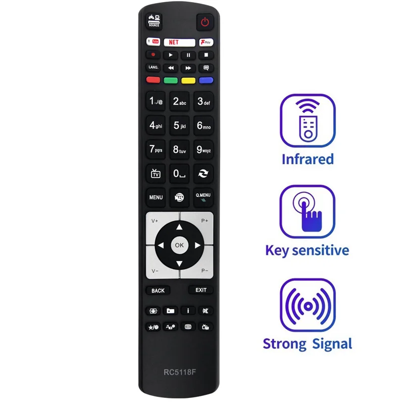 Replace RC5118F Remote Control for Hitachi RC5117 RC5118 42HYT42U 50HYT62UH Smart TV