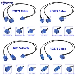 RG-174 Blue Fakra C Male/Female to 2*Fakra C Male/Female Connector Splitter Y Shape RG174 RF Coaxial Cable for GPS Navigation