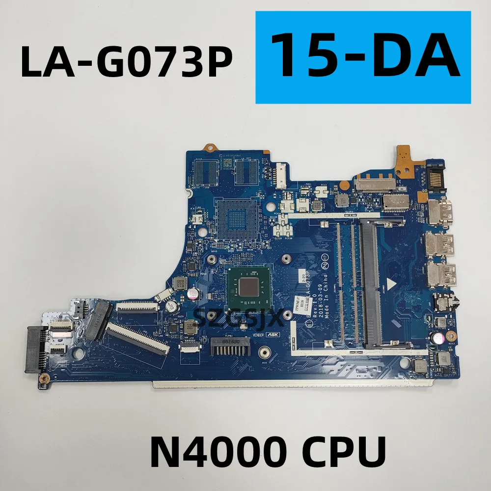 

FOR HP 15-DA laptop L20372-601 L20372-501, EPK50 LA-G073P motherboard, with N4000 CPU DDR4 100% TEST