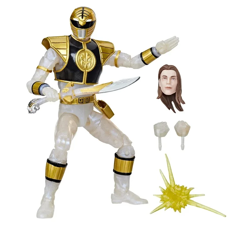 【Auf Lager】Hasbro Power Rangers Lightning Series White Ranger Metallic-Version und einfaches Actionfiguren-Modellspielzeug im 6-Zoll-Maßstab