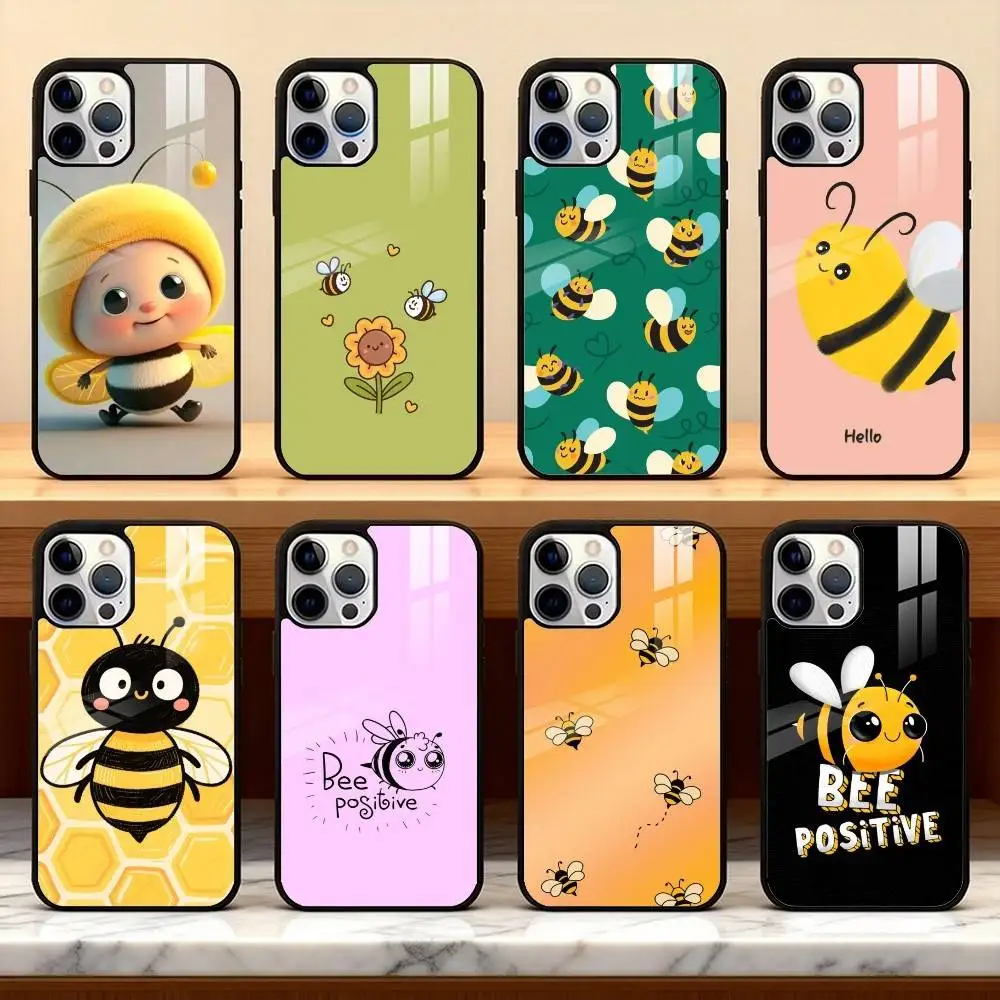 

C-Cute cartoon bee Phone Case For iPhone 14,16,15,13,17,12,Plus,Pro,Max Magnetic For Magsafe Frosted Cover