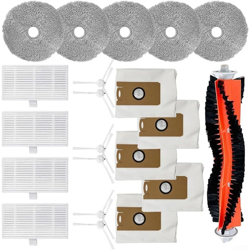 AD24 untuk Ultenic MC1 Robot Penyedot Debu Sikat Samping Utama Filter Hepa Roller Mop Pads Kantong Debu Kit Aksesori