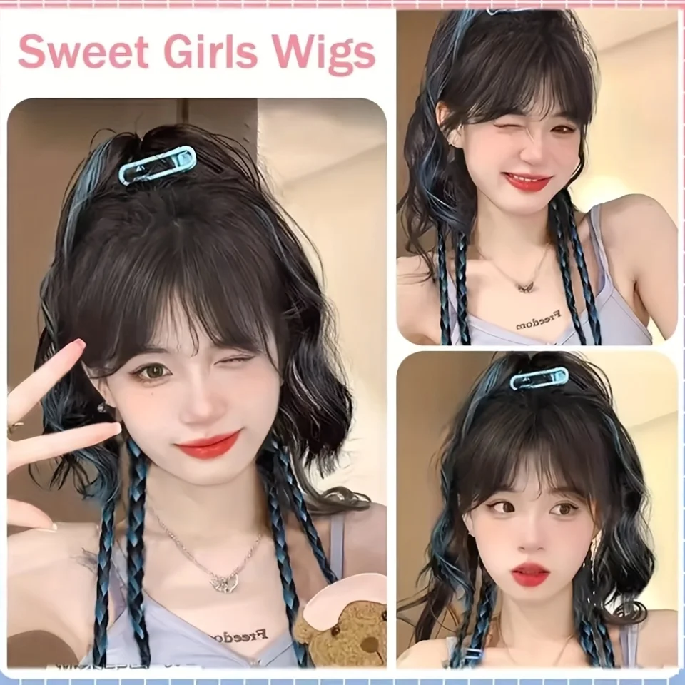 Short Curly Claw Clip Ponytail Extension - usage example