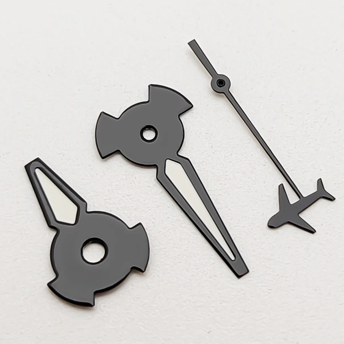 NH35 черные стрелки часов зеленые светящиеся три указателя в форме самолета секундная стрелка аксессуары для часов для механизма NH35/NH36