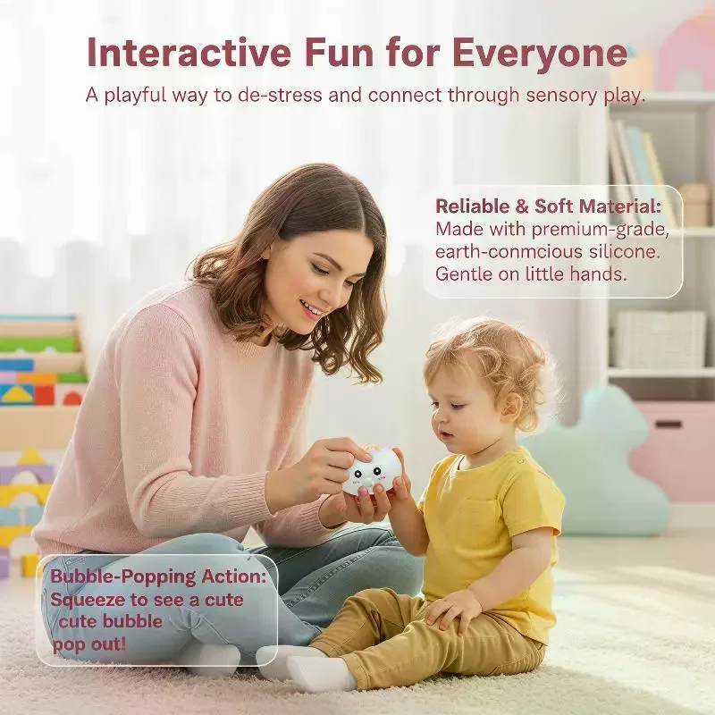 Cute  Steamed Bun Fidget Toy With Slow Rebound And Bubble Design Perfect For Stress Relief Kids Home Office Use